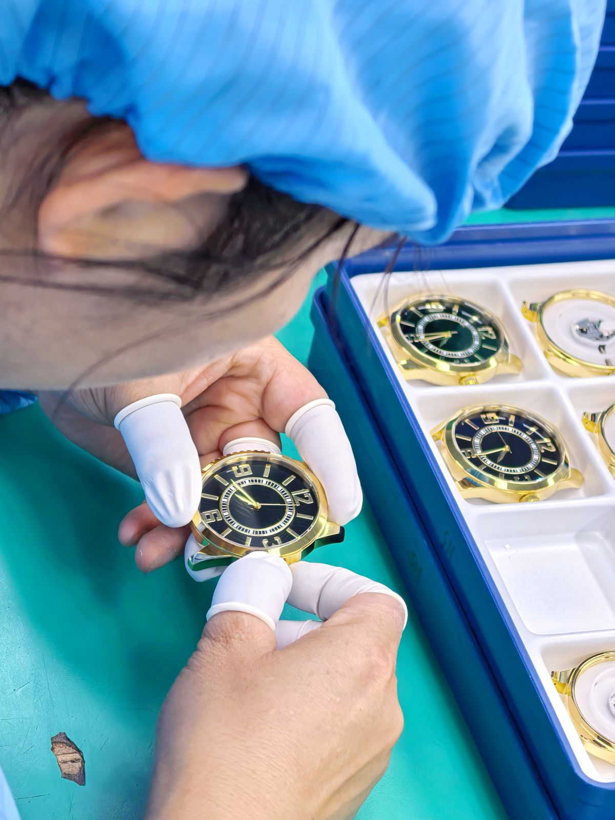 Final appearance review of a finished watch after dial-side work.